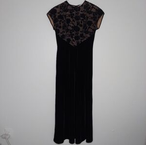 Jeffery Dara Tom Barra Evening Dress Maxi Short Sleeve Lined Crew‎ Zip Gown 6